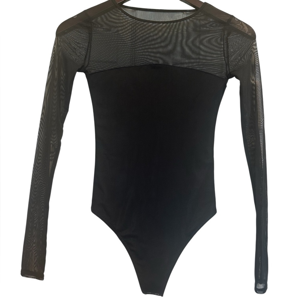 Abercrombie & Fitch, Black Sheer Sleeve Bodysuit - Picture 2 of 8